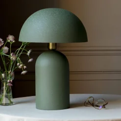 Graham & Green Table Lamps<Green Textured Dome Table Lamps