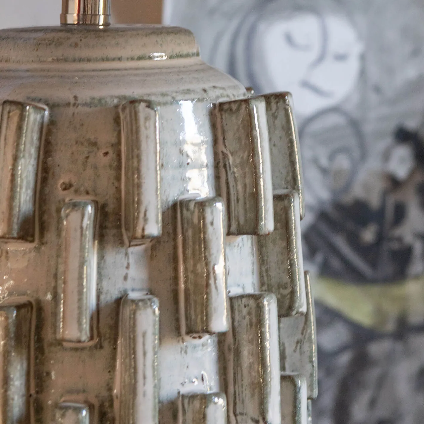 Graham & Green Table Lamps<Grey Ceramic Table Lamp with Shade