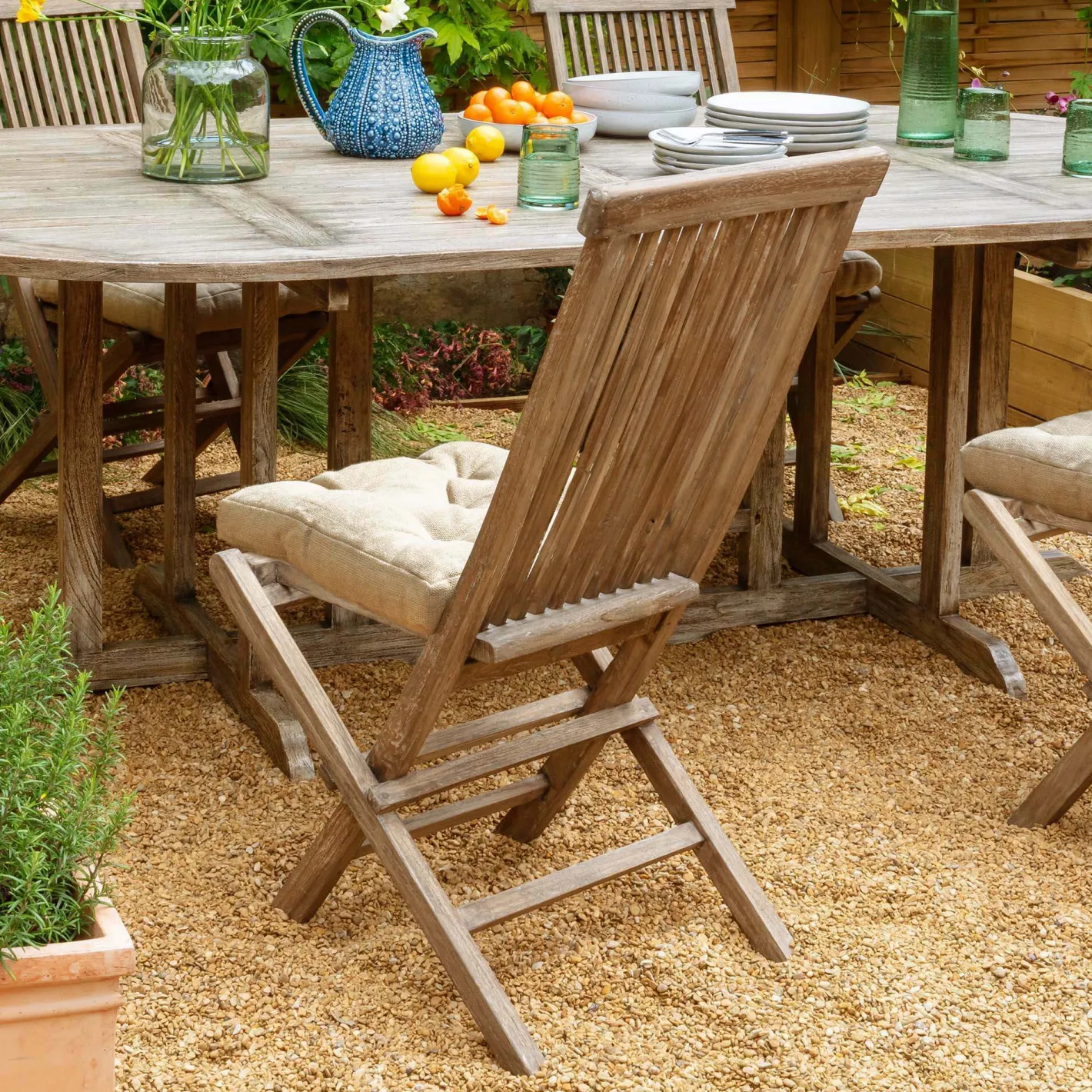 Graham & Green Garden Chairs & Sofas|Garden Chairs & Sofas<Grey Teak Garden Chair