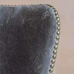 Graham & Green Dining Chairs<Grey Velvet Upholstered Dining Chair