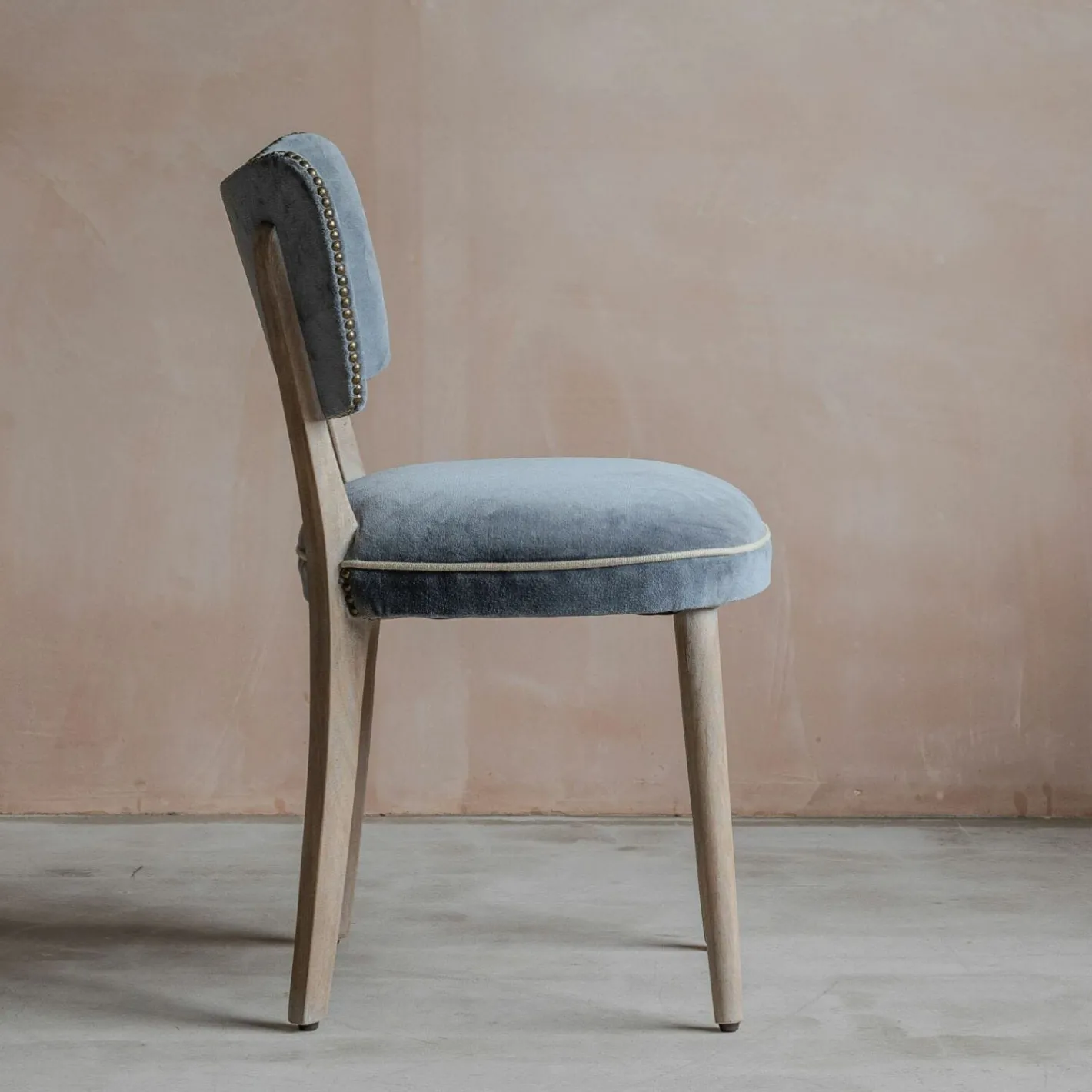 Graham & Green Dining Chairs<Grey Velvet Upholstered Dining Chair