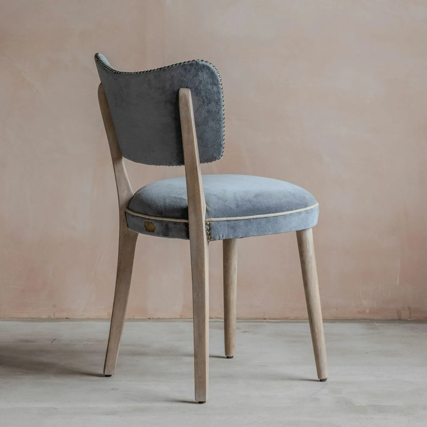 Graham & Green Dining Chairs<Grey Velvet Upholstered Dining Chair