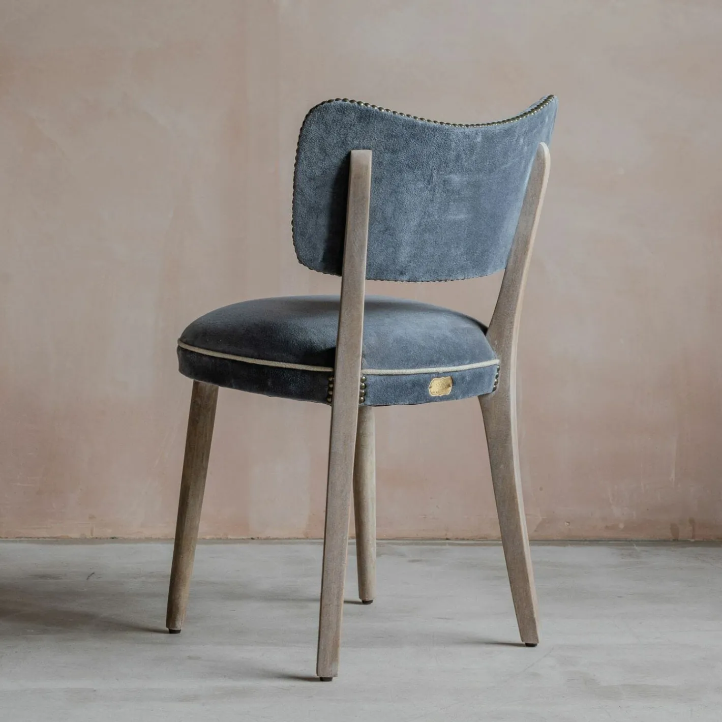 Graham & Green Dining Chairs<Grey Velvet Upholstered Dining Chair