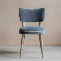 Graham & Green Dining Chairs<Grey Velvet Upholstered Dining Chair