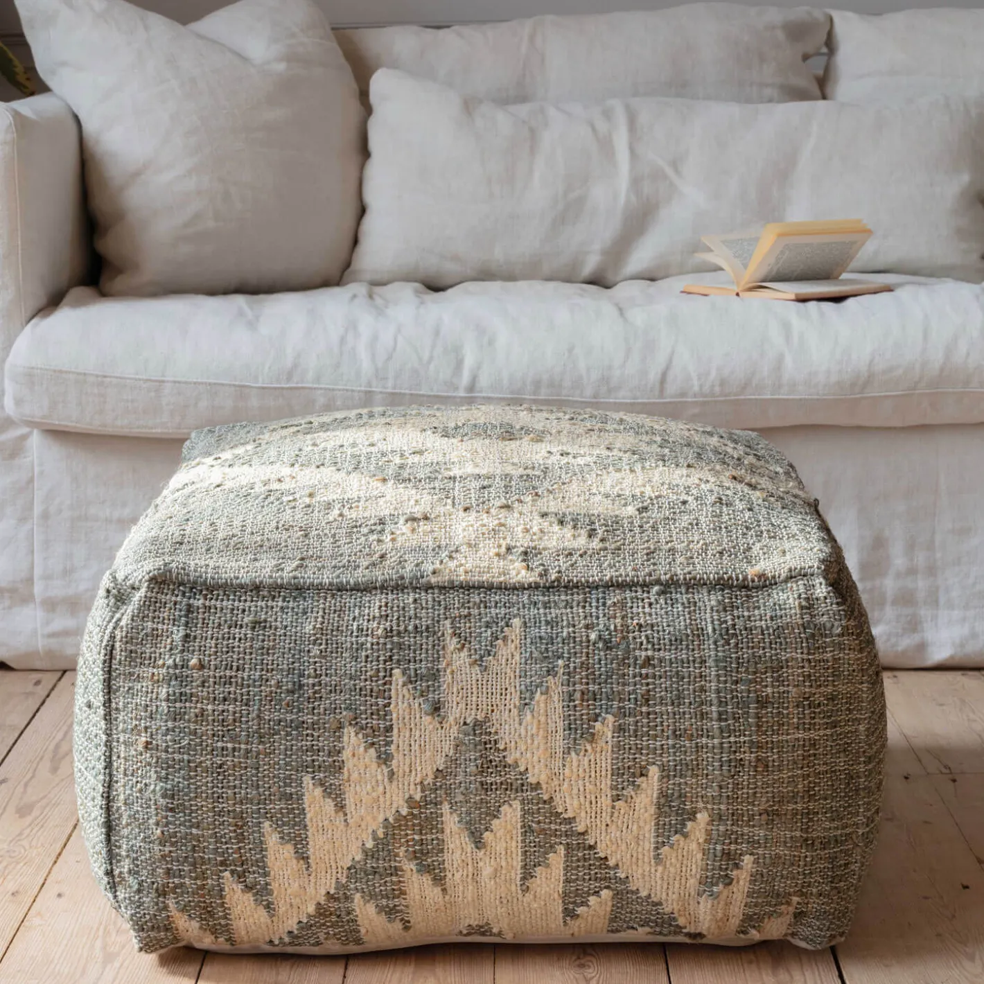 Graham & Green Pouffes & Beanbags|Pouffes & Bean Bags<Haley Jute Kilim Pouffe