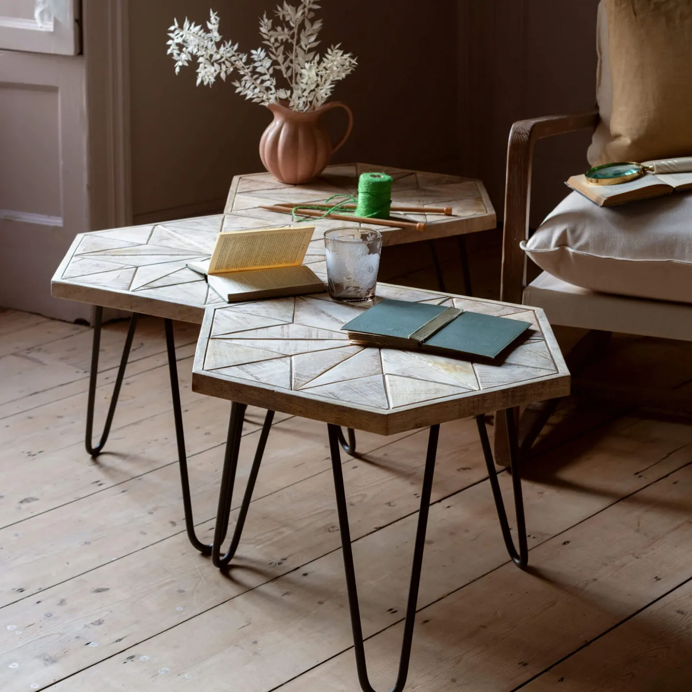 Graham & Green Coffee Tables|Side Tables<Harris Hexagon Table