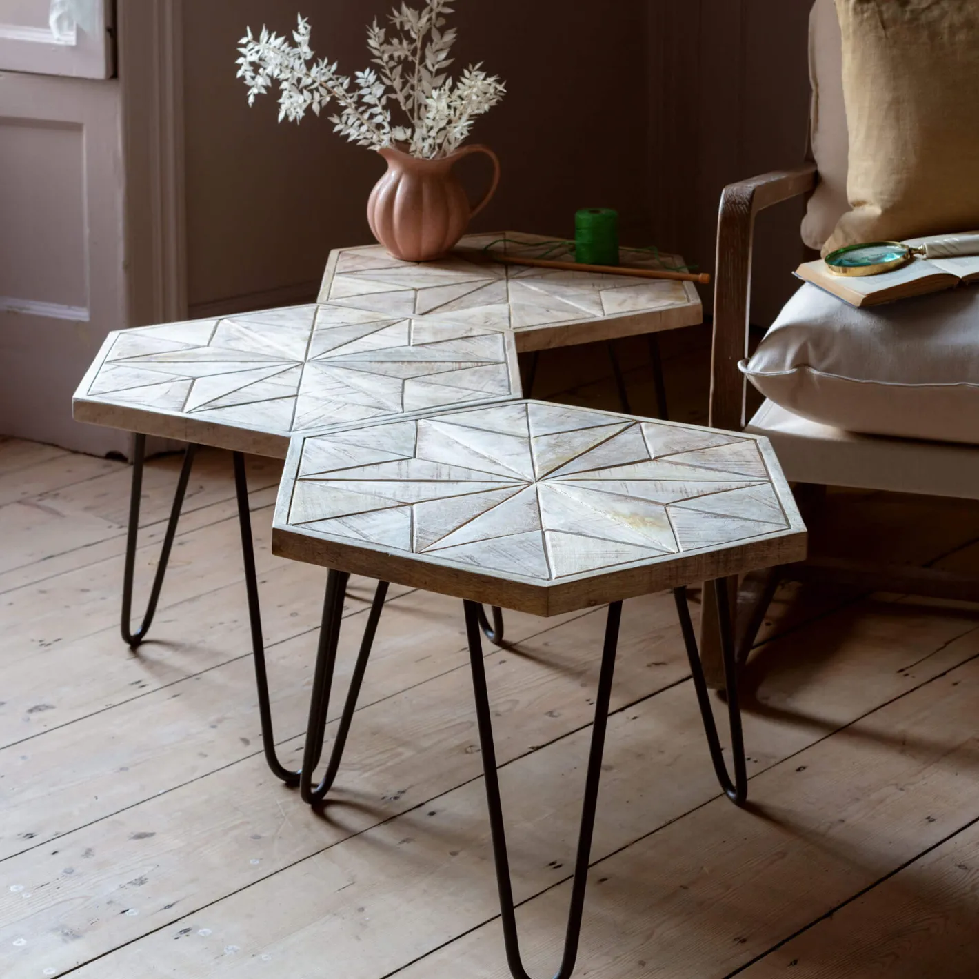 Graham & Green Coffee Tables|Side Tables<Harris Hexagon Table
