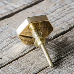 Graham & Green Knobs & Handles<Hexagon Green Marble and Brass Knob