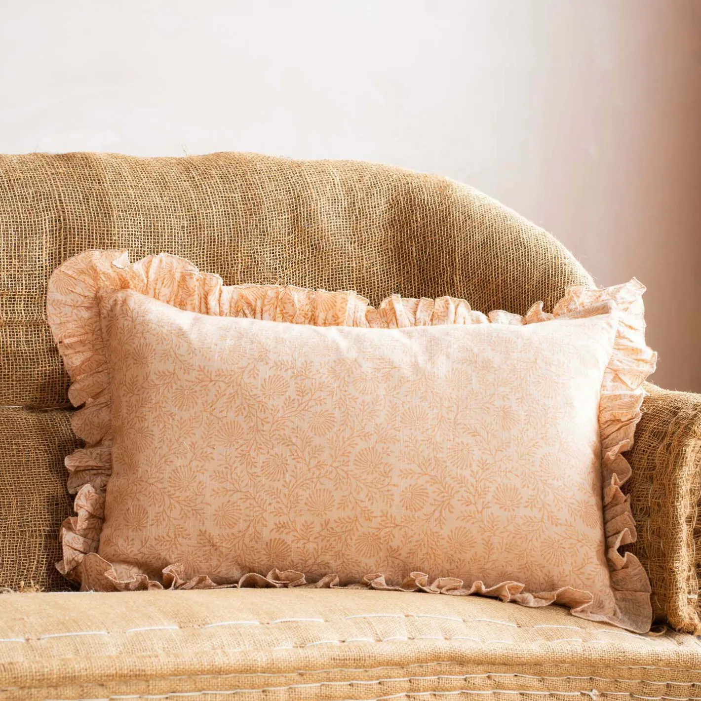 Graham & Green Sofa Cushions|Cushions<Indian Hand Block Printed Rectangular Floral Cushions