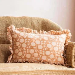 Graham & Green Sofa Cushions|Cushions<Indian Hand Block Printed Rectangular Floral Cushions