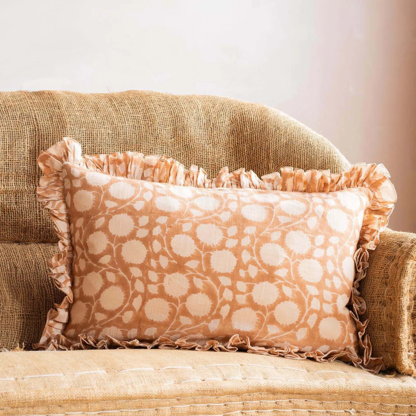 Graham & Green Sofa Cushions|Cushions<Indian Hand Block Printed Rectangular Floral Cushions