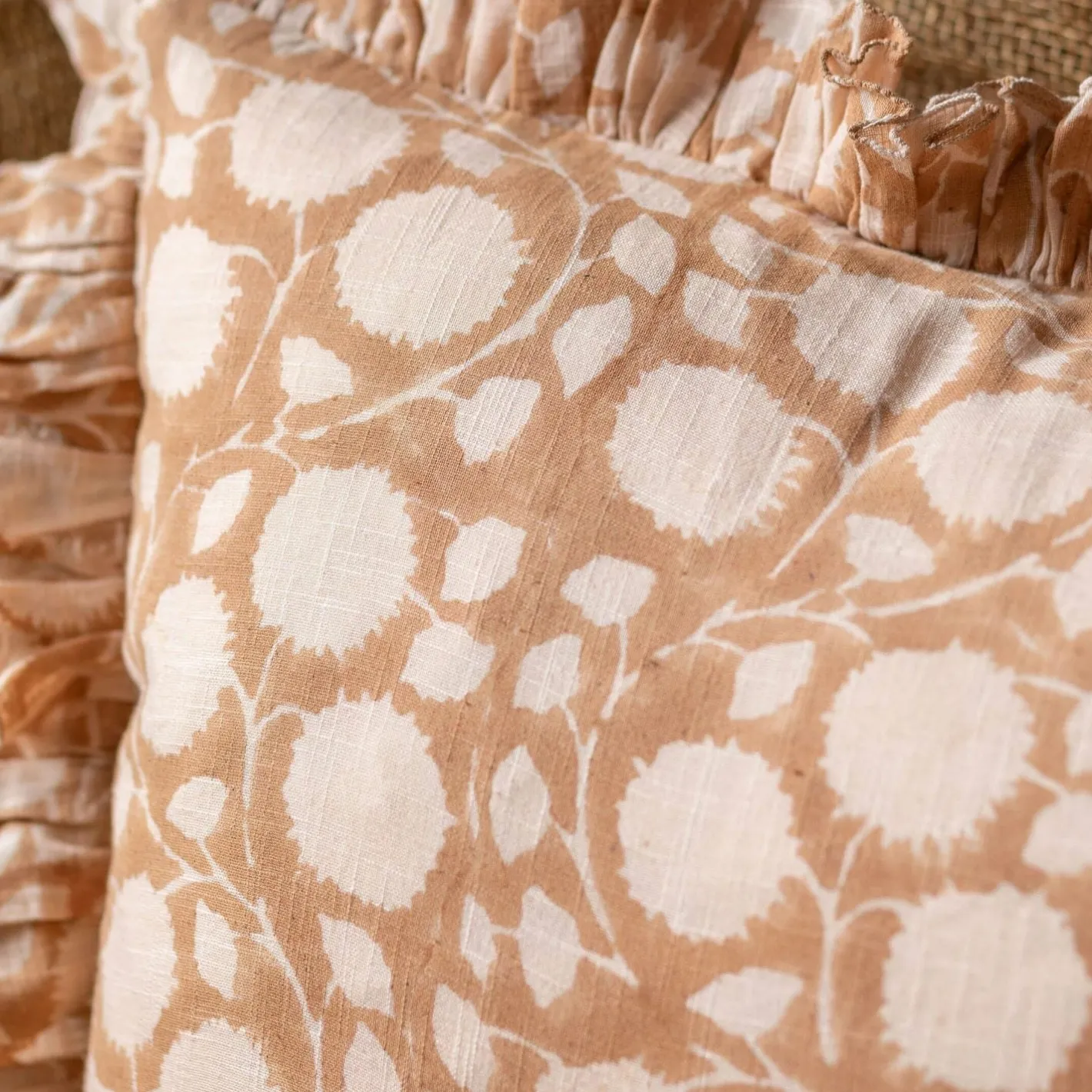 Graham & Green Sofa Cushions|Cushions<Indian Hand Block Printed Rectangular Floral Cushions