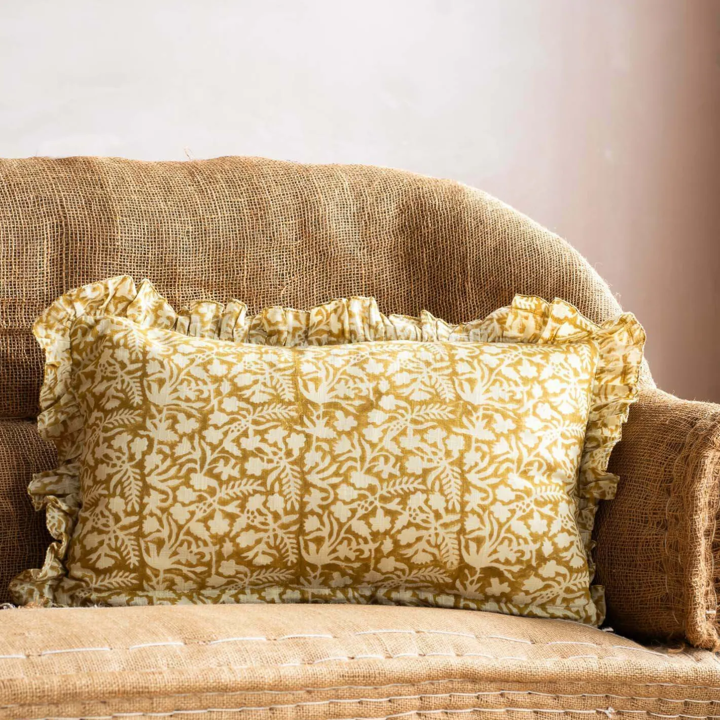 Graham & Green Sofa Cushions|Cushions<Indian Hand Block Printed Rectangular Floral Cushions