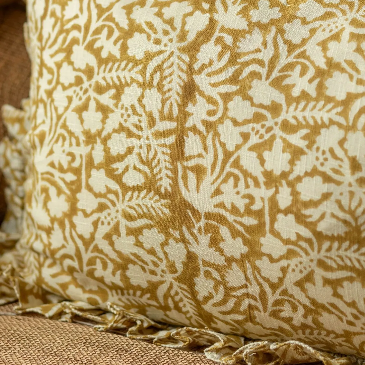 Graham & Green Sofa Cushions|Cushions<Indian Hand Block Printed Rectangular Floral Cushions