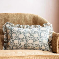 Graham & Green Sofa Cushions|Cushions<Indian Hand Block Printed Rectangular Floral Cushions