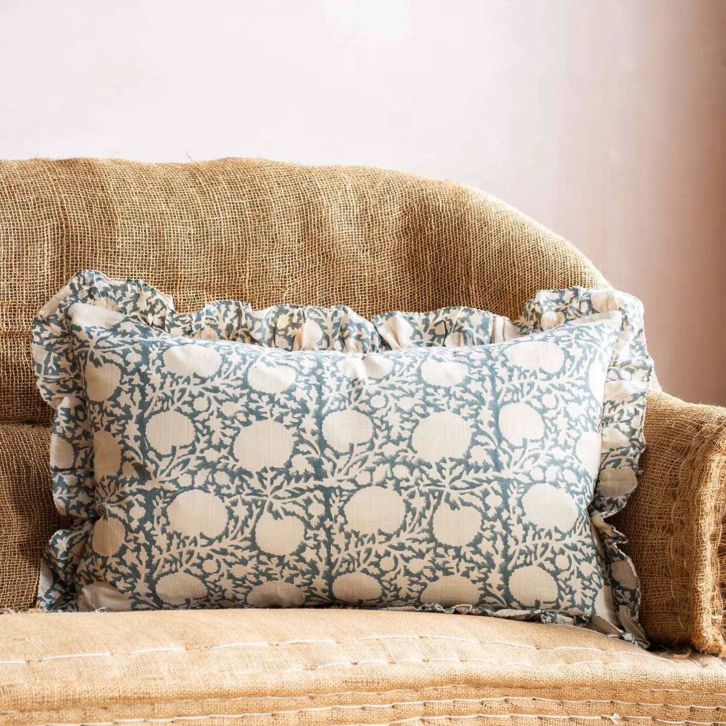 Graham & Green Sofa Cushions|Cushions<Indian Hand Block Printed Rectangular Floral Cushions
