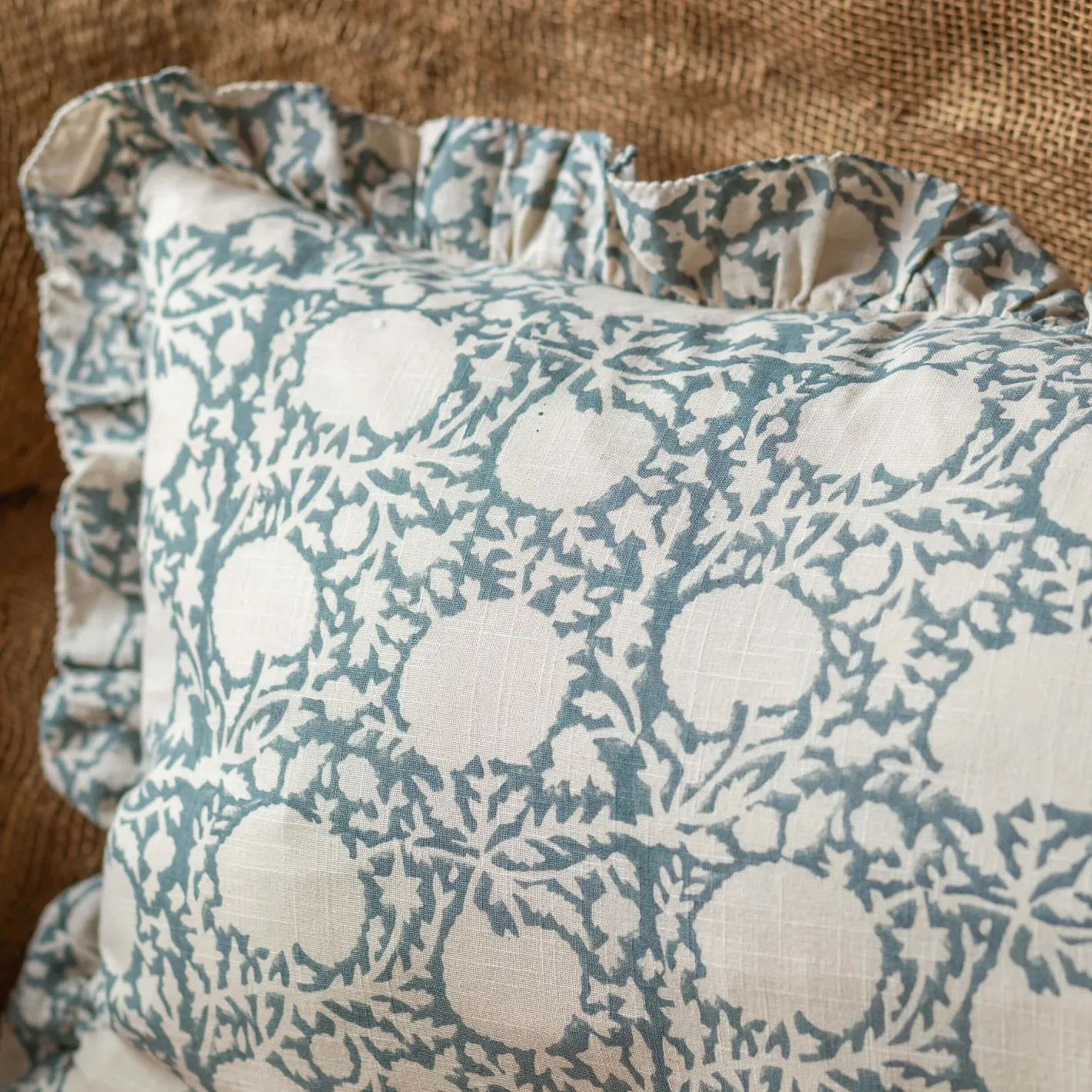 Graham & Green Sofa Cushions|Cushions<Indian Hand Block Printed Rectangular Floral Cushions