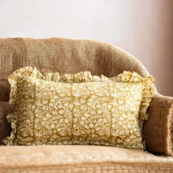Graham & Green Sofa Cushions|Cushions<Indian Hand Block Printed Rectangular Floral Cushions