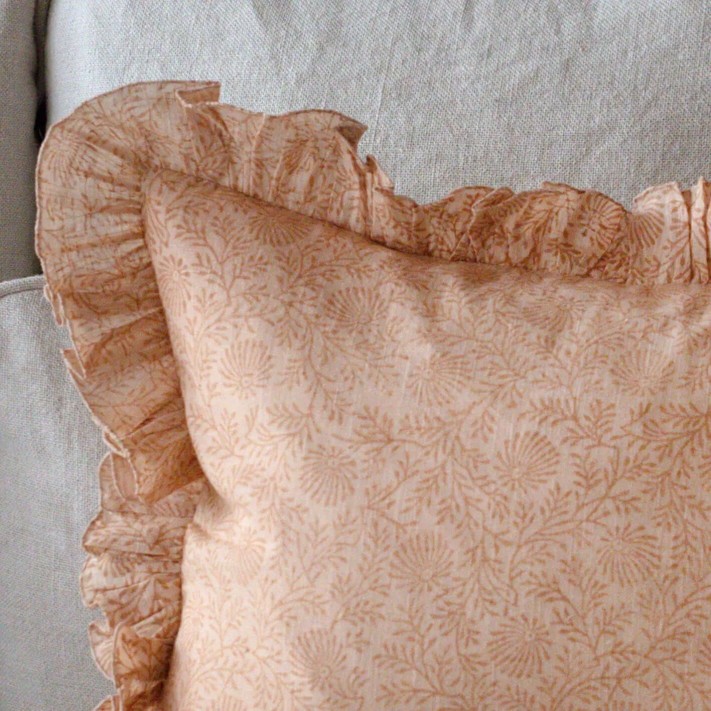Graham & Green Sofa Cushions|Cushions<Indian Hand Block Printed Square Floral Cushions