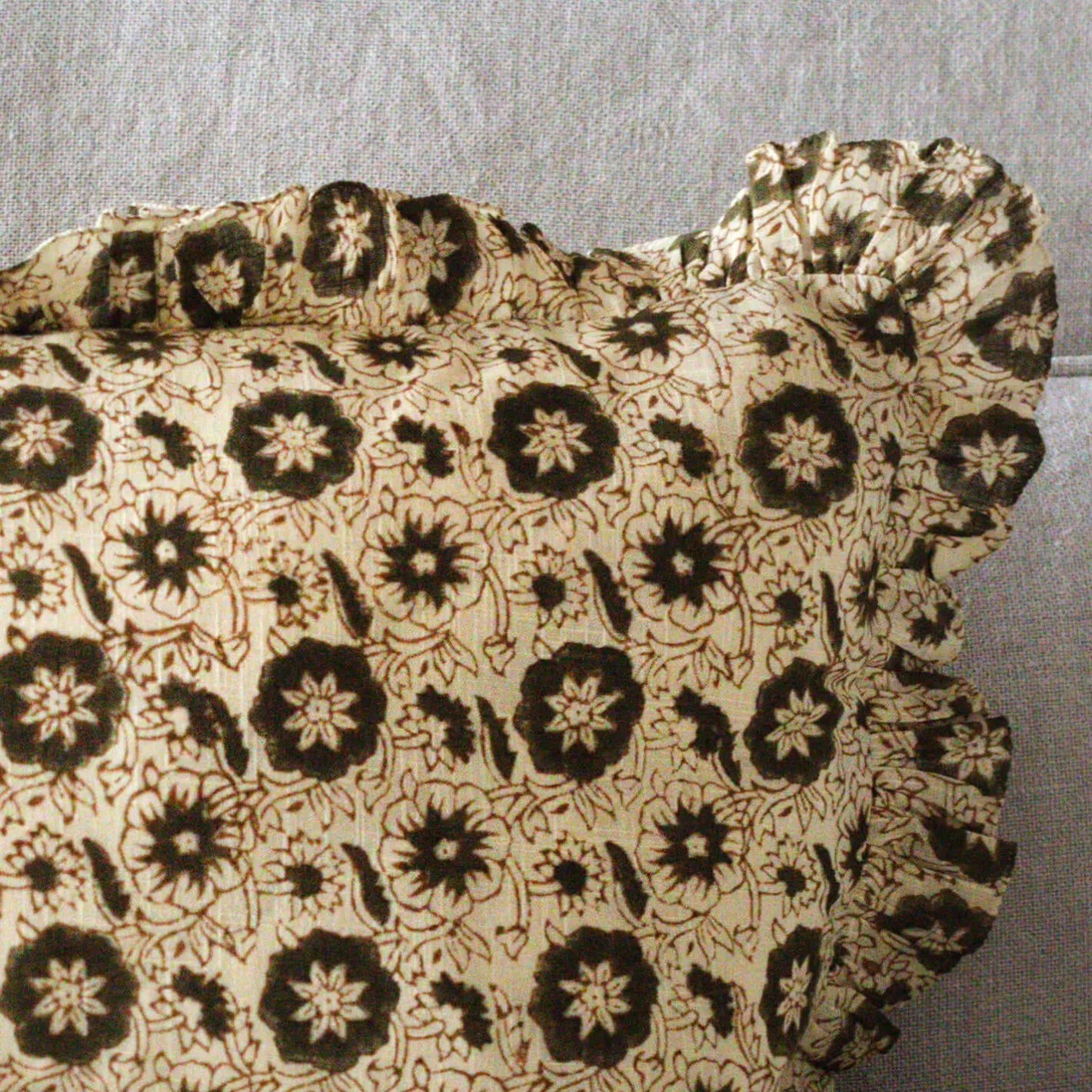 Graham & Green Sofa Cushions|Cushions<Indian Hand Block Printed Square Floral Cushions