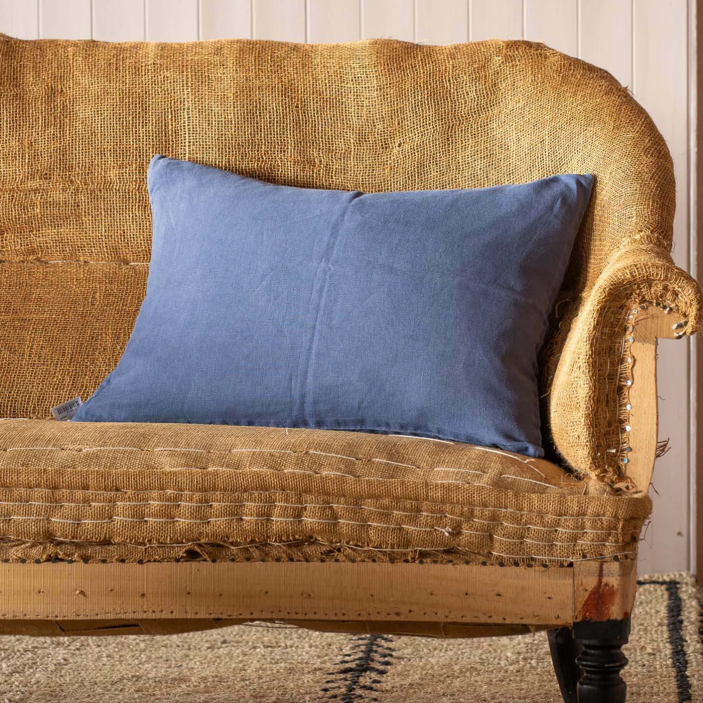 Graham & Green Sofa Cushions|Cushions<Indigo Rectangular Linen Cushion