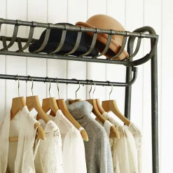 Graham & Green Hallway Storage|Wardrobes & Rails<Industrial Black Metal Coat Rack