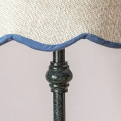 Graham & Green Table Lamps<Iris Table Lamp with Blue Scalloped Shade