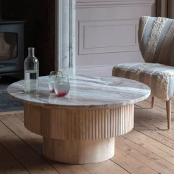 Graham & Green Coffee Tables<Isla Low Round Marble Coffee Table