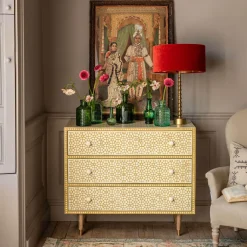 Graham & Green Chests Of Drawers|Chests Of Drawers<Jaipur Bone Inlay Chest of Drawers