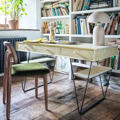 Graham & Green Desks<Jaipur Bone Inlay Desk