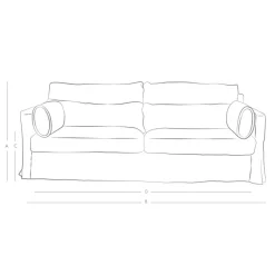 Graham & Green Ready To Go Sofas<Jasmine Natural Belgian Linen Three Seater Sofa