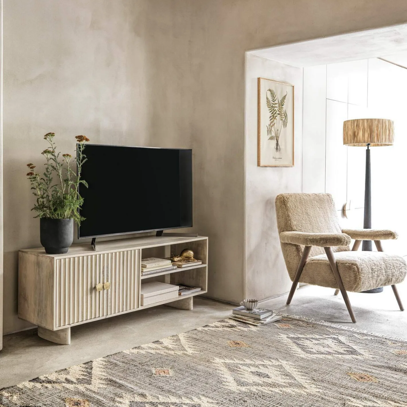 Graham & Green Floor Lamps<Jax Black Wood Floor Lamp