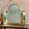 Graham & Green Table Mirrors<Jules Antique Gold Triple Table Top Mirror