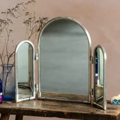 Graham & Green Table Mirrors<Jules Antique Silver Triple Table Top Mirror