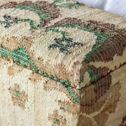Graham & Green Benches & Ottomans|Ottomans & Benches<June Jute Floral Blanket Box
