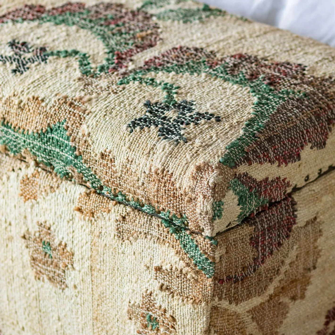 Graham & Green Benches & Ottomans|Ottomans & Benches<June Jute Floral Blanket Box