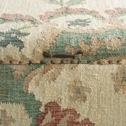 Graham & Green Benches & Ottomans|Ottomans & Benches<June Jute Floral Ottoman