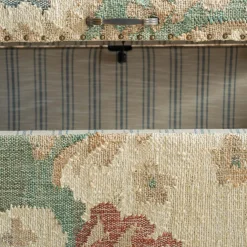 Graham & Green Benches & Ottomans|Ottomans & Benches<June Jute Floral Ottoman