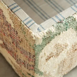Graham & Green Benches & Ottomans|Ottomans & Benches<June Jute Floral Ottoman