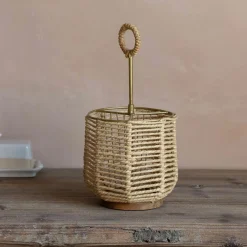 Graham & Green Outdoor Dining|Kitchen Accessories<Jute and Brass Cutlery Holder
