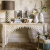 Graham & Green Console Tables<Kaia Carved Wood Console Table