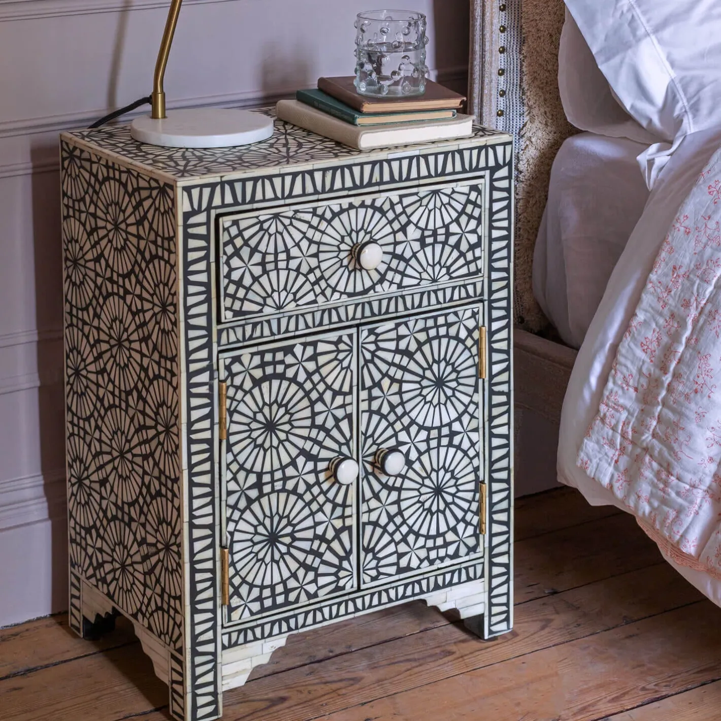 Graham & Green Bedside Tables<Kaleidoscope Bone Inlay Bedside Table