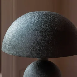 Graham & Green Table Lamps<Large Black Textured Dome Table Lamp