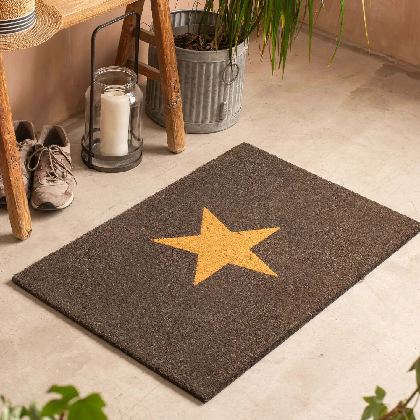 Graham & Green Doormats|Doormats<Large Charcoal Star Doormat