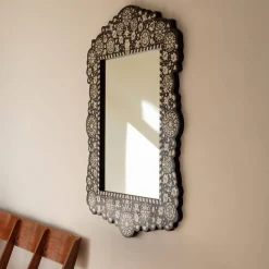 Graham & Green Wall Mirrors<Large Ditsy Bone Inlay Mirror