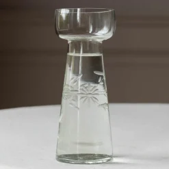 Graham & Green Vases & Plant Pots<Large Etched Floral Clear Glass Vase