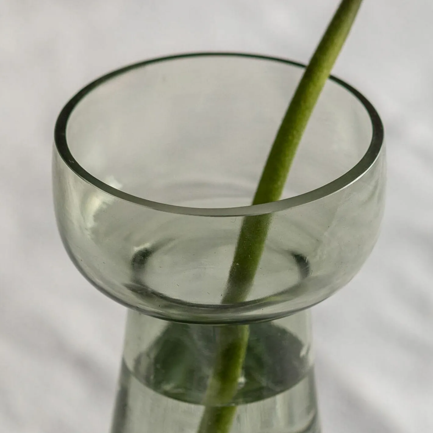 Graham & Green Vases & Plant Pots<Large Etched Floral Green Glass Vase