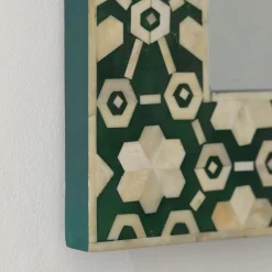 Graham & Green Rectangular Mirrors|Wall Mirrors<Large Jade Green Floral Bone Inlay Mirror
