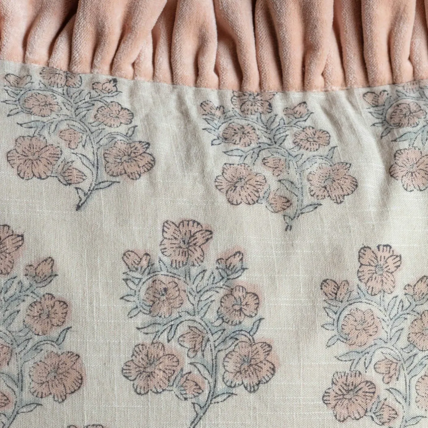 Graham & Green Sofa Cushions|Cushions<Large Rectangular Velvet Frill Block Printed Cushions