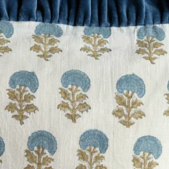 Graham & Green Sofa Cushions|Cushions<Large Rectangular Velvet Frill Block Printed Cushions